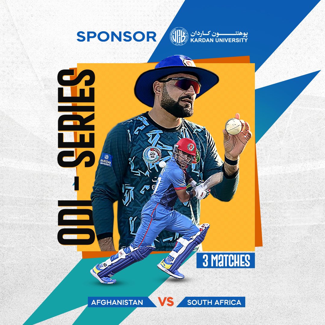 Sponsoring the Blue Tigers

Kardan University is proud to sponsor the historic inaugural ODI series b/t AFG vs. and SA scheduled to take place from Sep 18 to 22, at Sharjah Cricket Stadium, UAE.

We extend our best wishes to the Blue Tigers for a historically victorious series.