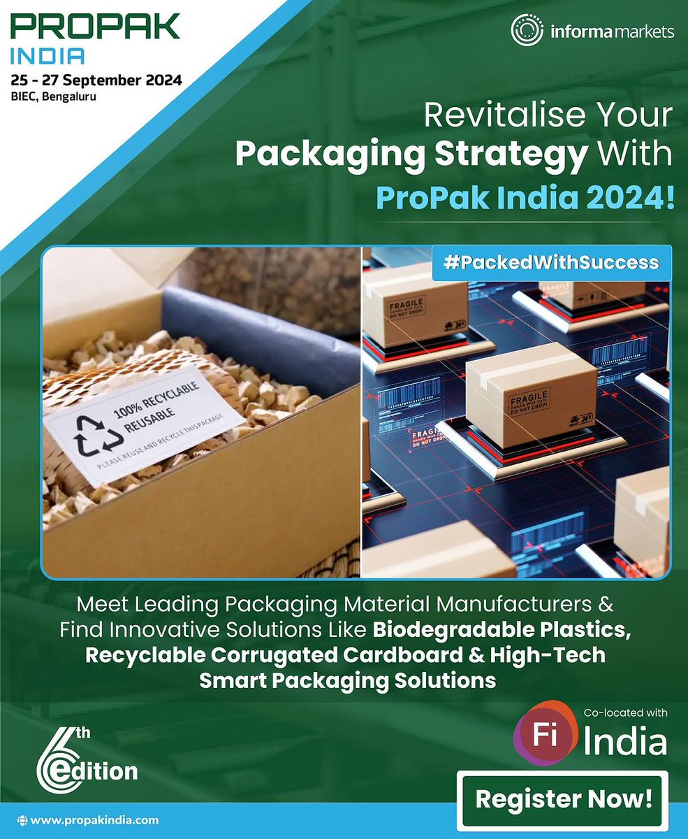 FoodTechBiz's tweet image. Step into the Future of Packaging & Processing at ProPak India!
Register Now to Visit: bit.ly/3KrycRP
#ProPakIndia2024 #ProcessingSolutions #PackagingSolutions #Processing #Packaging #Exhibition #india