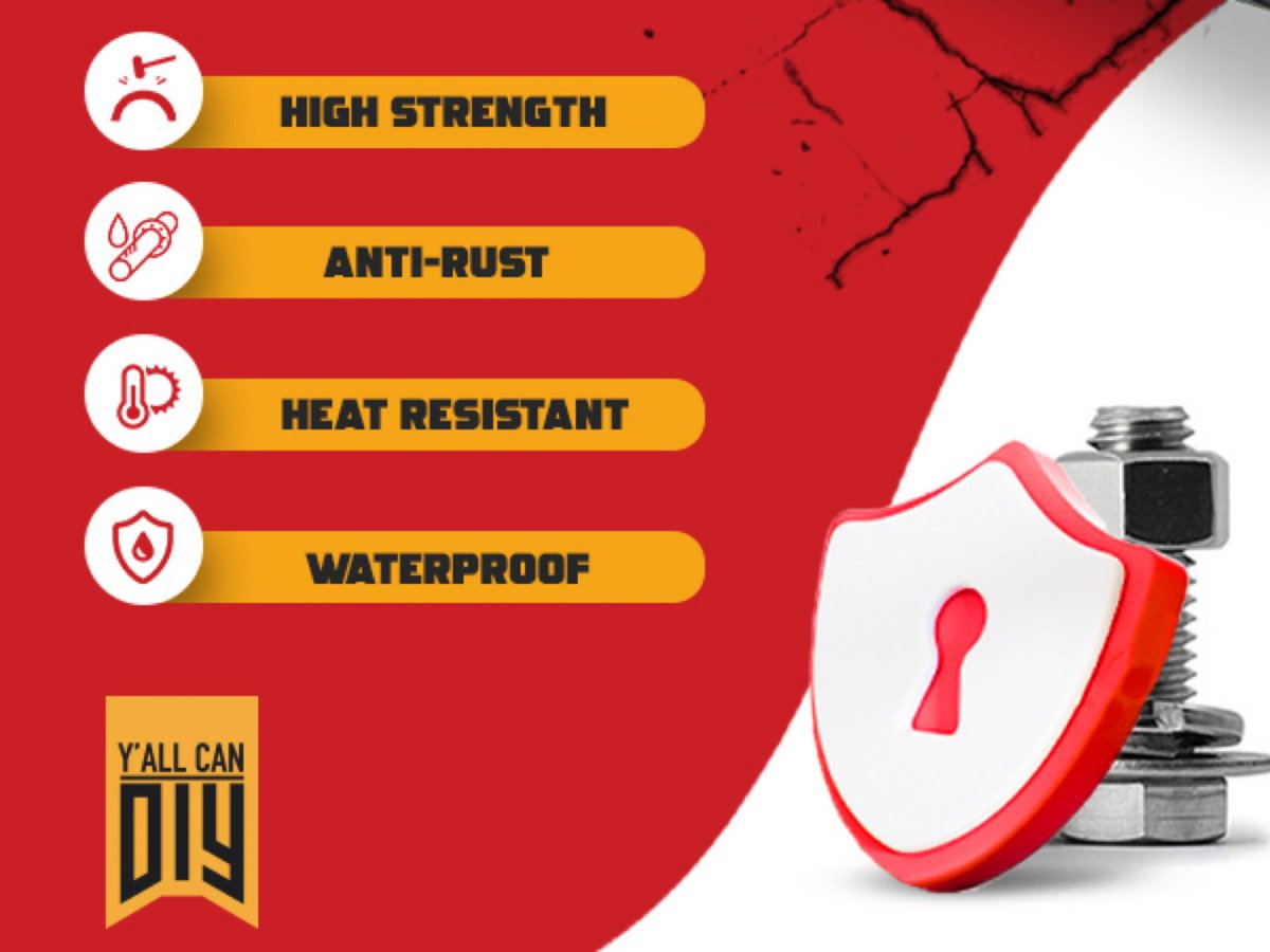 YALLCANDIY's tweet image. Everything is secure with Y&apos;allCanDIY Threadlocker! 💪 Keep your fasteners long-lasting and strong with its high strength, anti-rust, heat-resistant, and waterproof properties.
#YallCanDIY #Threadlocker #HighStrength #AntiRust #HeatResistant #Waterproof