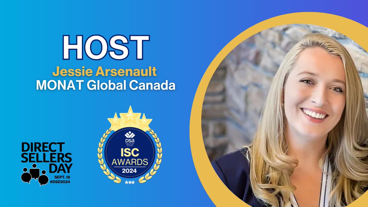 Jessie Arsenault, a dynamic leader from MONAT Canada Official, will co-host this year's ISC Awards ceremony. With a wealth of experience in direct sales &amp; an infectious enthusiasm for empowerment, Jessie is the perfect voice to celebrate our #MyIndependentSpirit. #ISCAwards
