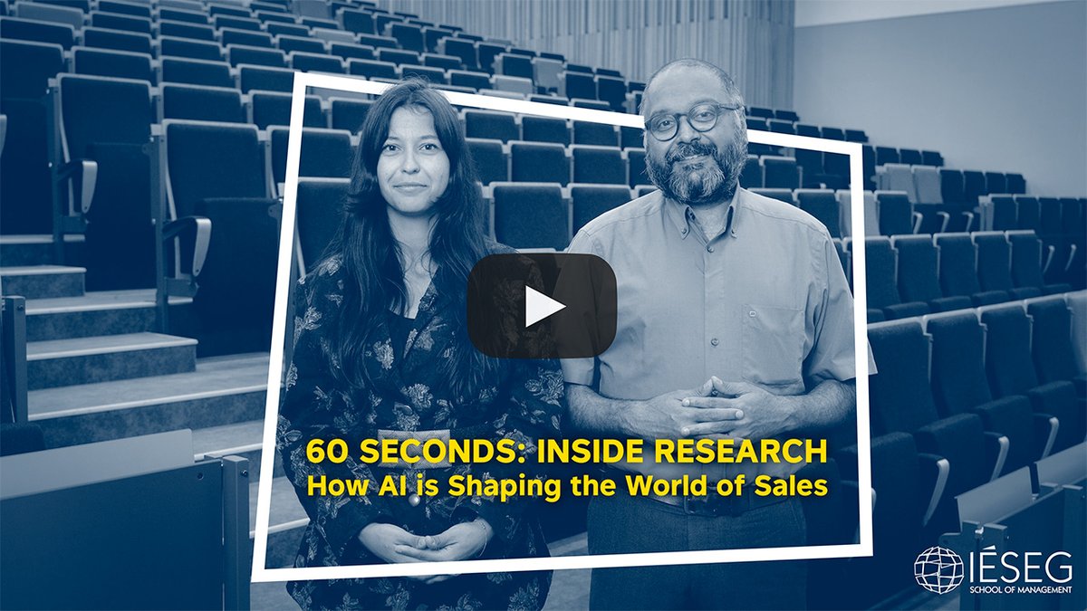 How is #AI shaping the world of #sales? Find out more in this video with Professors Laurianne Schmitt &amp; Deva Rangarajan who share the findings of some of their recent research: youtube.com/watch?v=-KO52_…

You can also read the English version of a recent article they published on
