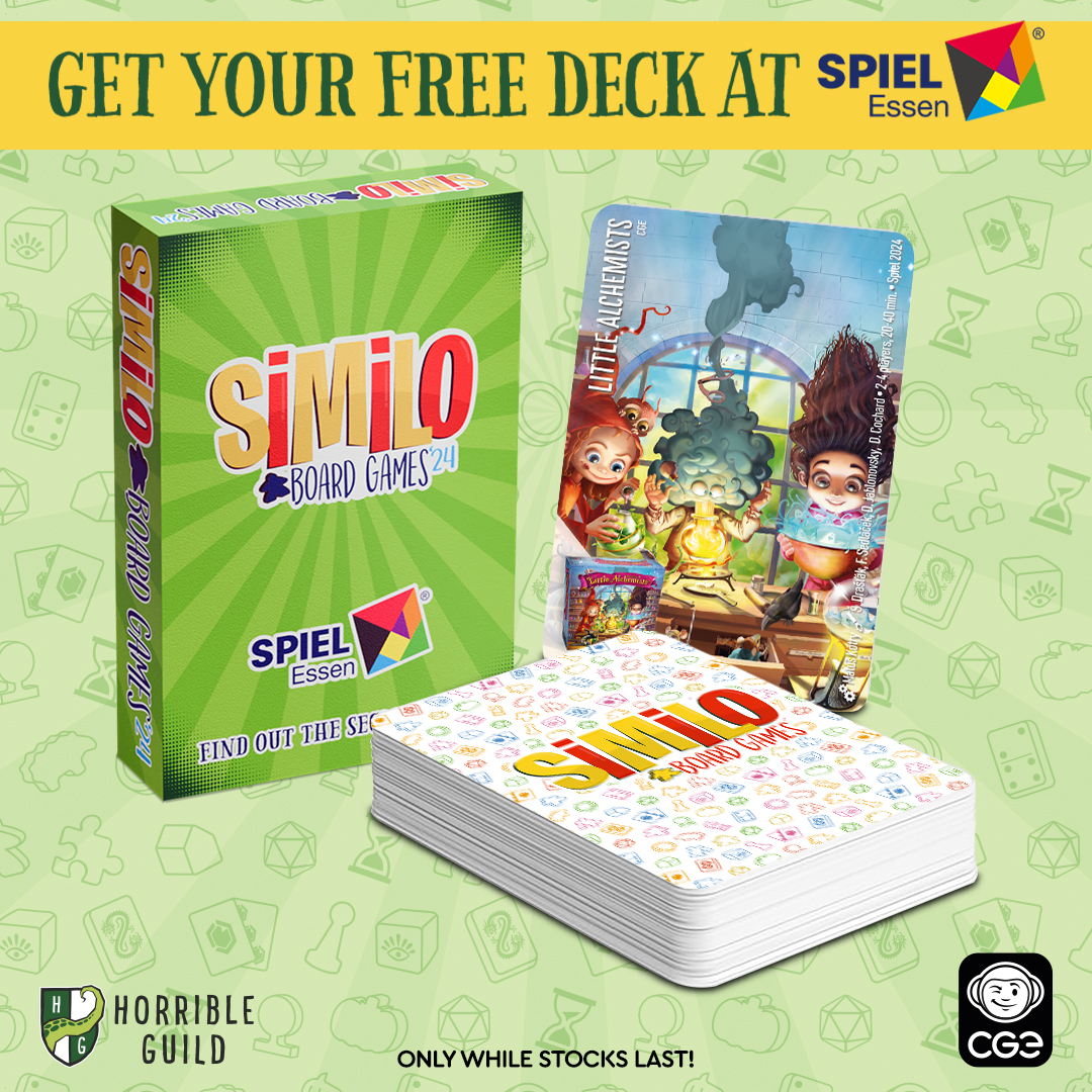 czechgames's tweet photo. Our new family deduction game #LittleAlchemists is featured in @horribleguild's #Similo: Board Games '24 limited deck, among other new @SPIEL_Messe releases! ✨🦉
Seize your copy this October in Essen! You’ll get it for free in our booth 3Z411 with a purchase of Little Alchemists or in Horrible Guild’s booth 5D221 if you buy any of the games portrayed in the deck.
Only available while stocks last; grab yours before it's too late! 🤩