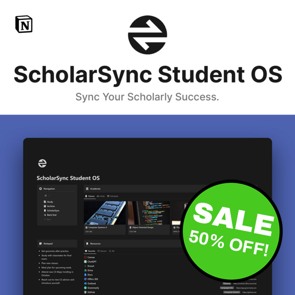 🚨📝 Notion Back to School Sale! 📝🚨

50% off best-selling school Notion templates!

As a student, I optimized them based on my experience.

Used by 500+ students to manage their academia.

Limited time only. Use code "B2S2024". 

Organize for less today!
bynicholash.gumroad.com