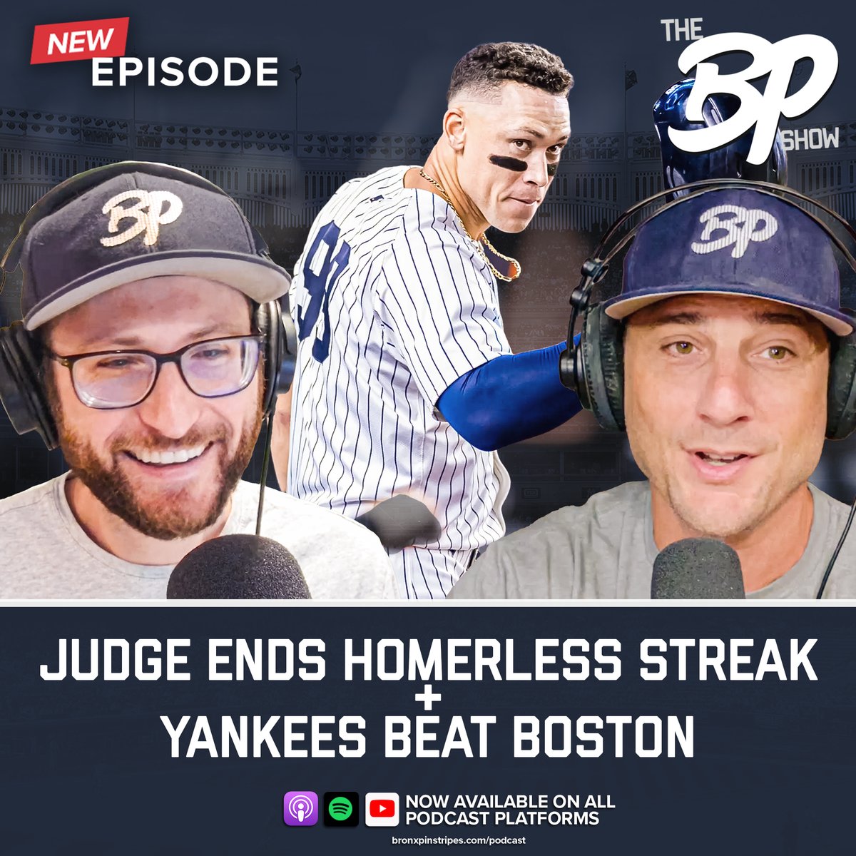 Bronx Pinstripes (@bronxpinstripes) on Twitter photo 🚨New <a href="/YankeesPodcast/">The Bronx Pinstripes Show</a>!🚨
Andrew and Scott recap the series win vs Boston, including Judge ending his homerless streak, the bullpen being good and a bizarre meltdown by Gerrit Cole. 👏
Listen here!🎧
👉smarturl.it/YankeesPodcast
Watch here!📺
👉youtu.be/GGkB2mZiqlA 🚨New <a href="/YankeesPodcast/">The Bronx Pinstripes Show</a>!🚨
Andrew and Scott recap the series win vs Boston, including Judge ending his homerless streak, the bullpen being good and a bizarre meltdown by Gerrit Cole. 👏
Listen here!🎧
👉smarturl.it/YankeesPodcast
Watch here!📺
👉youtu.be/GGkB2mZiqlA
