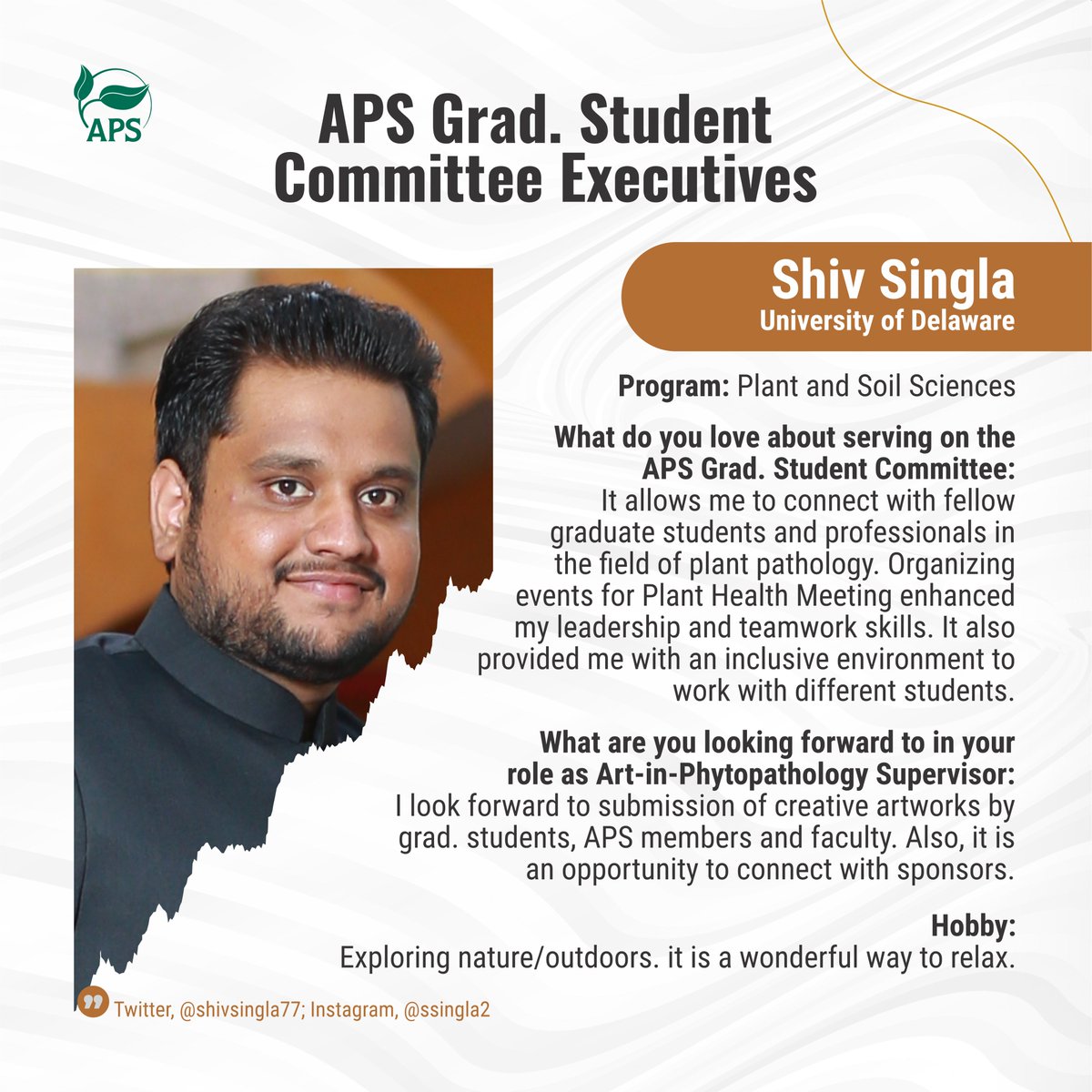 Shiv Singla is one of the supervisors for our beloved Art in Phytopathology.