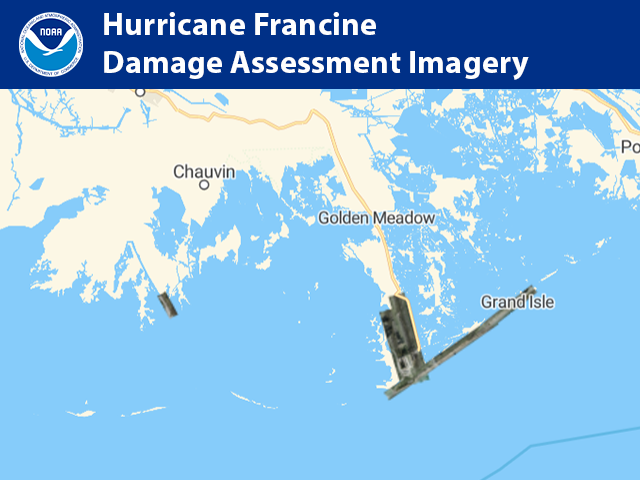 noaaocean's tweet photo. We've completed our first damage assessment flight over communities affected by Hurricane Francine. This flight covers Leeville, Port Fourchon, and Grand Isle; and southwest of Cocodrie, Louisiana.
https://t.co/hx3iDM6lWq https://t.co/2PGmjOQz8l