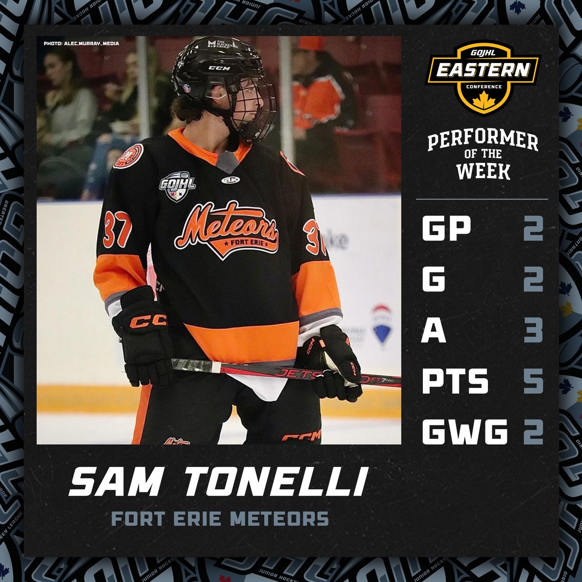 GOJHL (@gojhl) on Twitter photo It's time for our first "Performers of the Week" for Week 1!
Eastern Conference - Sam Tonelli (<a href="/FEMeteors/">Fort Erie Meteors</a>)
Western Conference - Cole Lewis (<a href="/StratWarriors/">Stratford Warriors</a>)
#GOJHL It's time for our first "Performers of the Week" for Week 1!
Eastern Conference - Sam Tonelli (<a href="/FEMeteors/">Fort Erie Meteors</a>)
Western Conference - Cole Lewis (<a href="/StratWarriors/">Stratford Warriors</a>)
#GOJHL