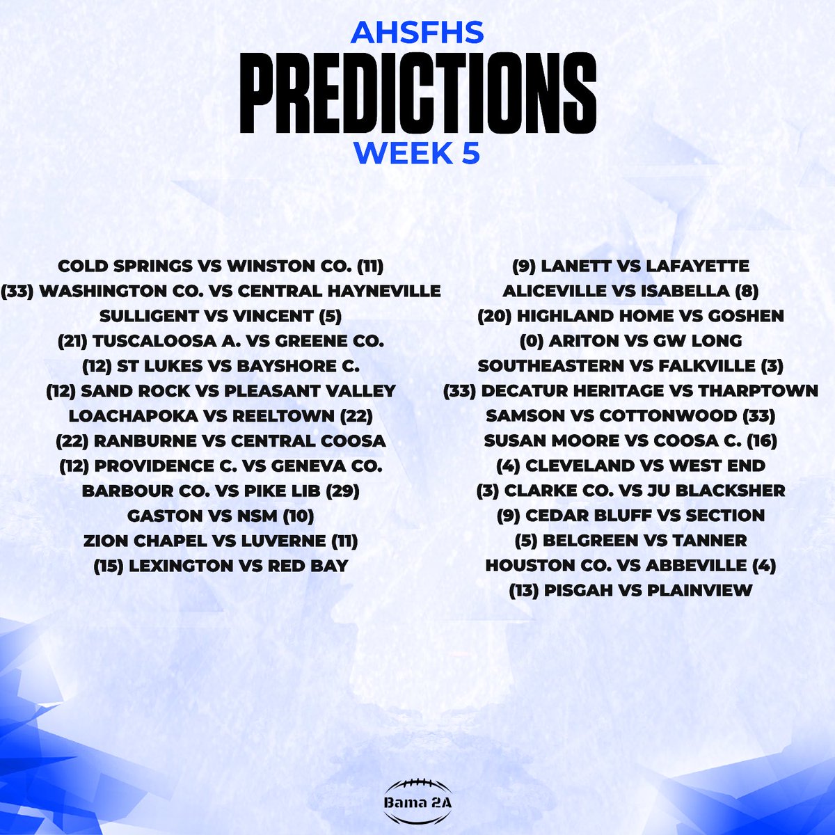 🚨Week 5 Predictions🚨