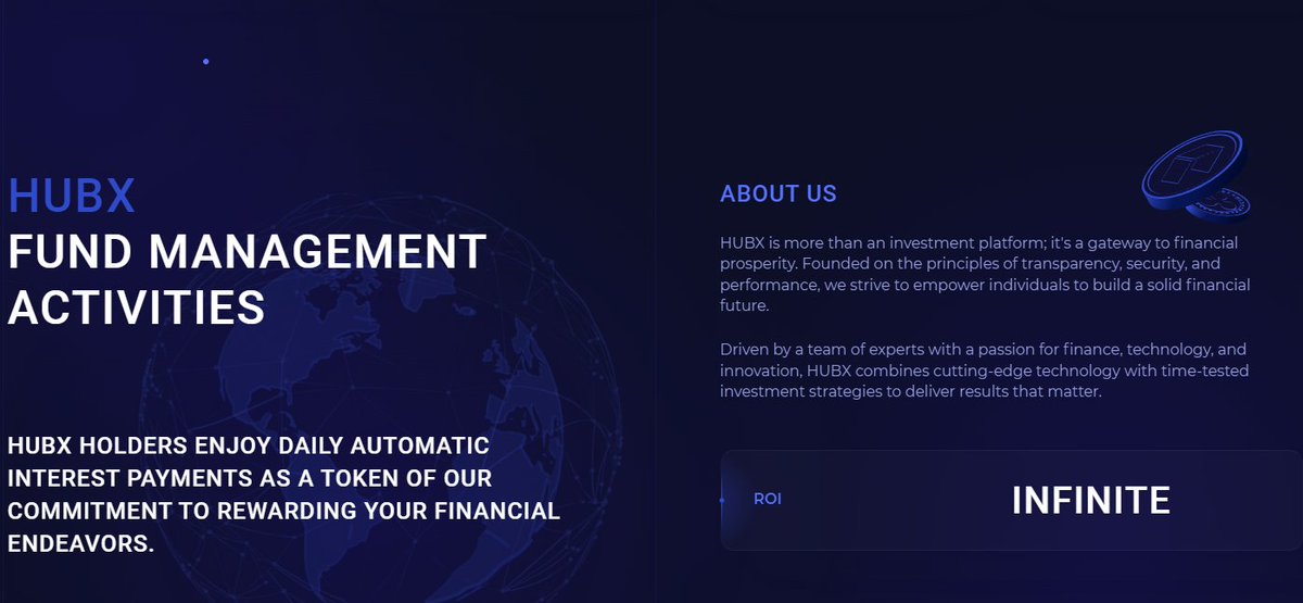 hubX_bsc's tweet photo. hubX  is more than an investment platform; it's a gateway to financial prosperity. Founded on the principles of transparency, security, and performance, we strive to empower individuals to build a solid financial future.
#hubX #BNBChain https://t.co/Uh0ghVX2Y7