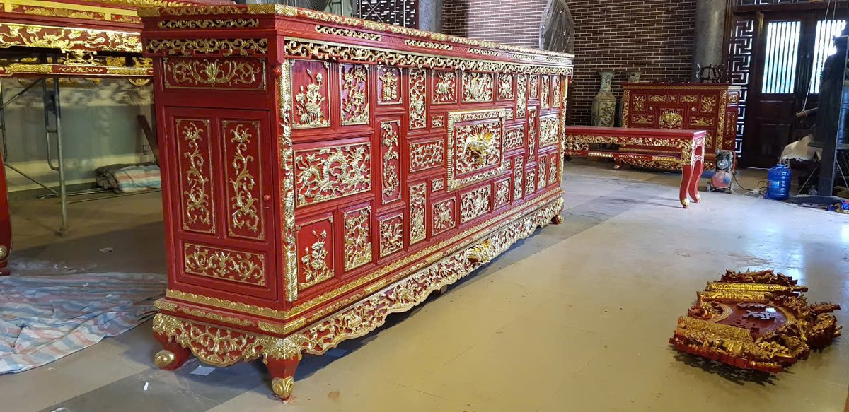 CheThinh's tweet image. Sơn son thếp vàng