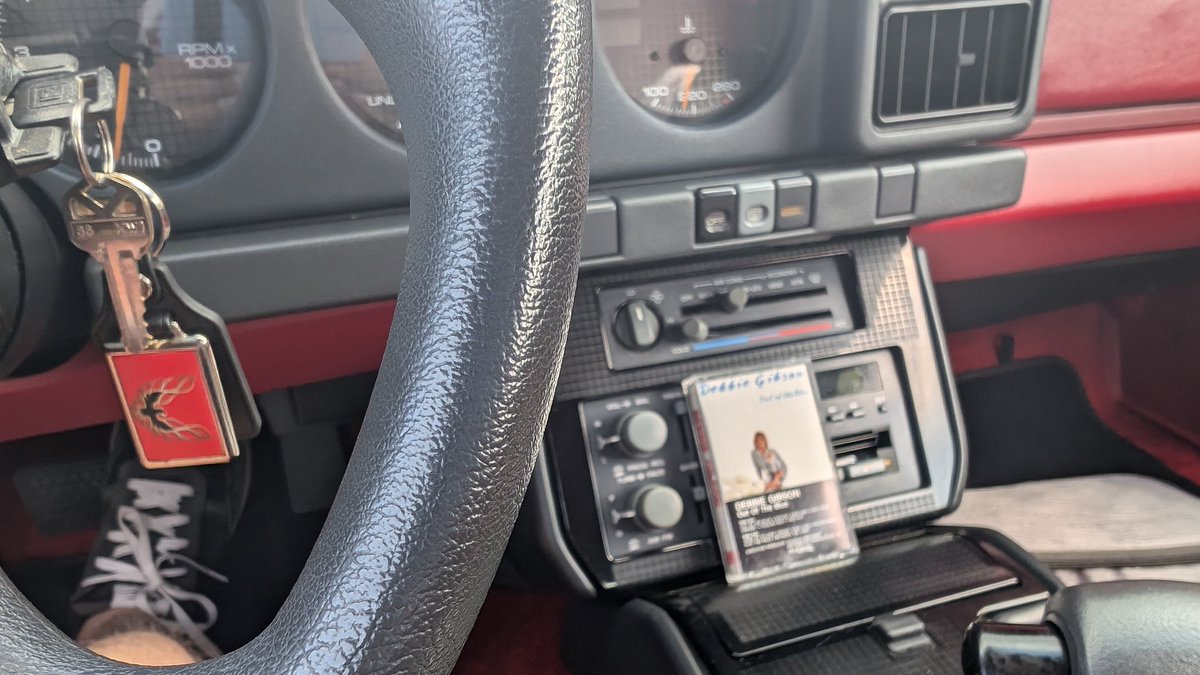 MikeClineJr's tweet image. What you doing?
Nothing, just cruising around in my 1988 Firebird, listening to Debbie Gibson's Out of the Blue on cassette. @DebbieGibson