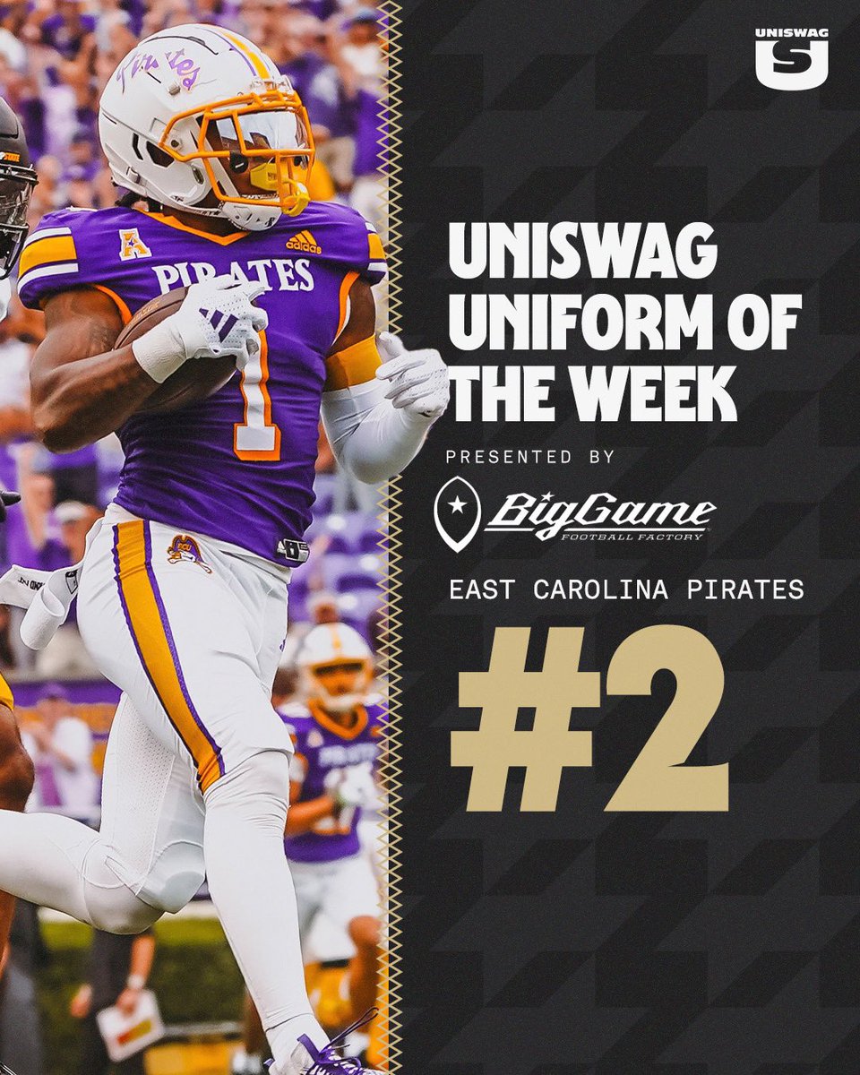 UNISWAG (@uniswag) on Twitter photo UNISWAG Week 3 Uniform of the Week Countdown presented by <a href="/BigGameUSA/">Big Game USA</a>
#2 <a href="/ECUPiratesFB/">ECU Football</a>
#uniswag UNISWAG Week 3 Uniform of the Week Countdown presented by <a href="/BigGameUSA/">Big Game USA</a>
#2 <a href="/ECUPiratesFB/">ECU Football</a>
#uniswag
