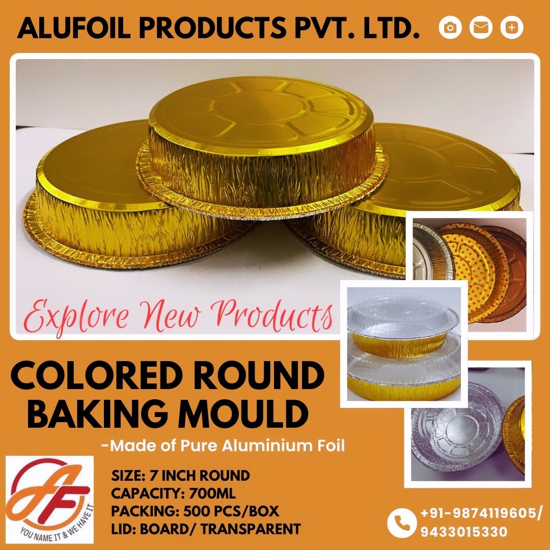 alufoilindia's tweet image. 7inch Round Baking Mould(700ml)
Contact at +91-9874119605 for details
#baking #bakery #bakingcups #sweetcups #hotelier #restaurants #cakeshop #goldencups #disposablefoilcontainer #kolkatabaker #muffincups #redmuffincup #muffins #cutemuffins #bakingaccessoriesstore #makeinindia🇮🇳
