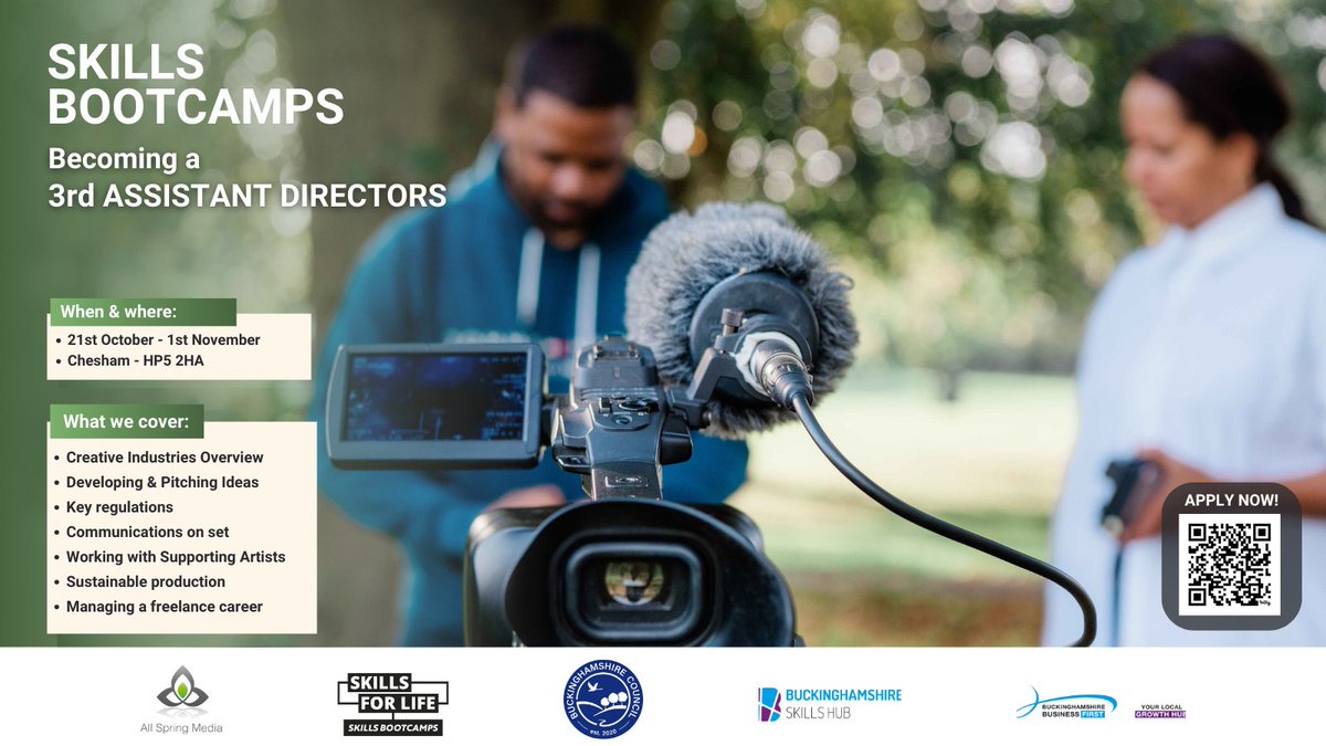 AllSpringMedia's tweet image. 🎬 Level up: Skills Bootcamp - Becoming a 3rd AD 

Calling all Set PAs and Runners! Are you ready to take the next step in your career and move into the fast-paced world of Assistant Directors? 

📅 21st October - 1st November
📍 Chesham - HP5 2HA 
🔗 bit.ly/4d9ML95