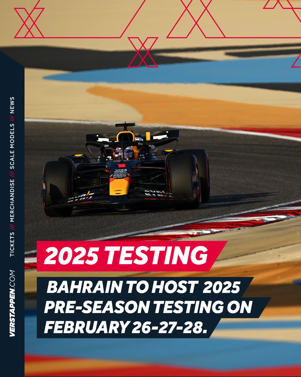 . <a href="/F1/">Formula 1</a> and <a href="/fia/">FIA</a> have confirmed that the 2025 pre-season testing will take place in Bahrain on February 26, 27 and 28 2025.