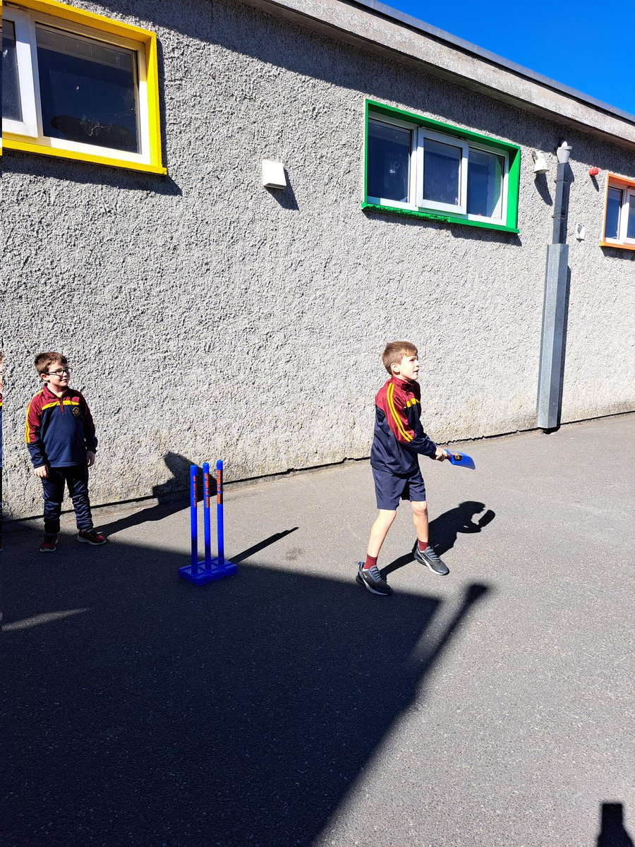Mr. Leahy's 3rd Class enjoying cricket today with Bernard our development officer. <a href="/ERSTIRELAND/">ERST</a> <a href="/cricketireland/">Cricket Ireland</a> <a href="/LeinsterYouth/">CricketLeinsterYouth</a> <a href="/cricketleinster/">Cricket Leinster</a>
