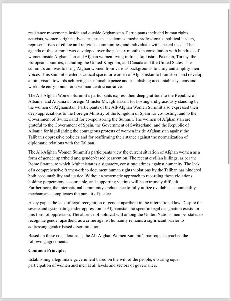 WomenForAfg's tweet image. #AWS24 Tirana Declaration .