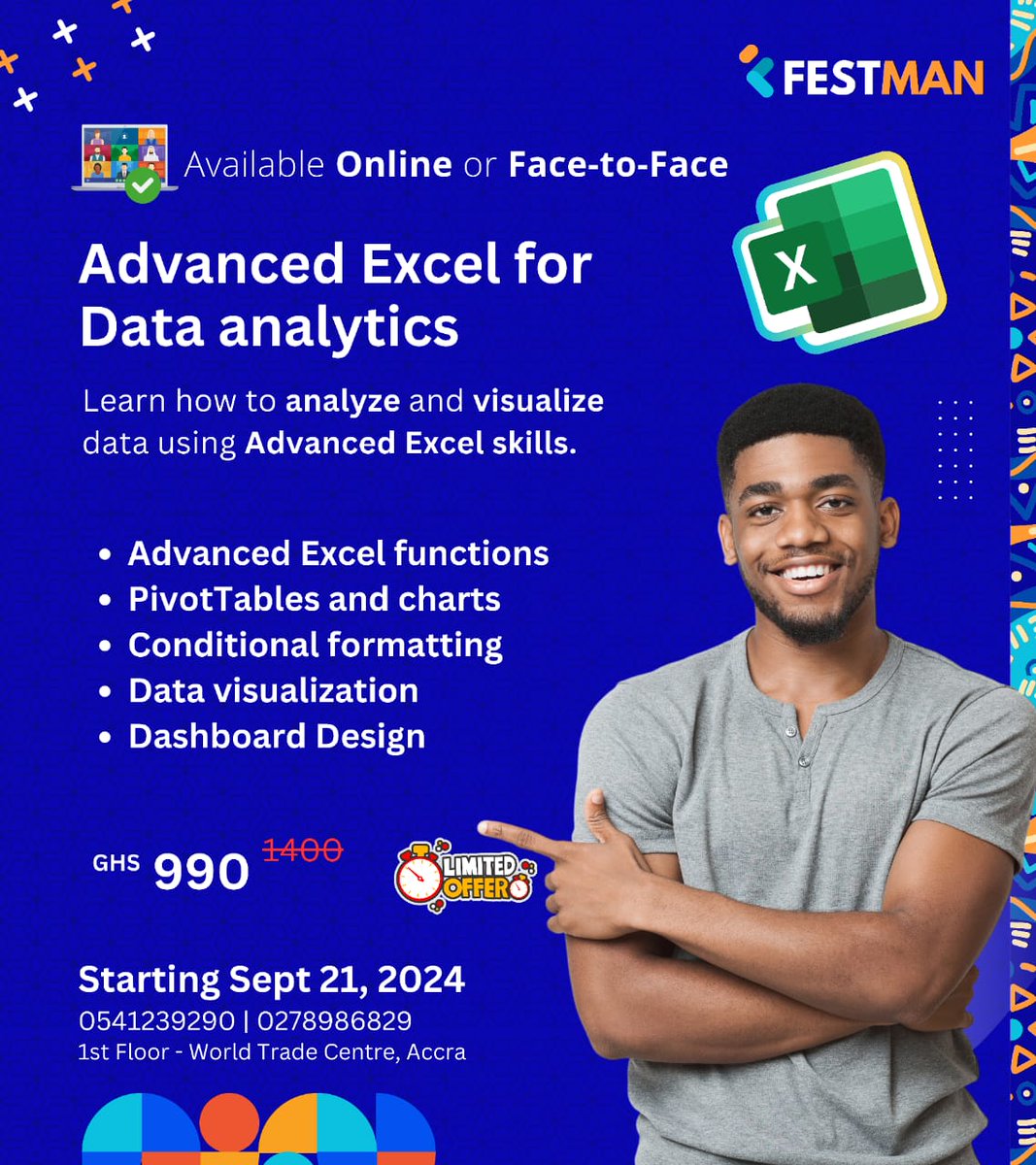 Exclusive Limited Time- Offer: Master Data Visualization and Analytics Using Microsoft Excel
 
This course is designed to equip you with the expertise to analyze, visualize, and manipulate data proficiently using Excel

Apply Now: bit.ly/BIDABootcamp

Limited Slots Available!