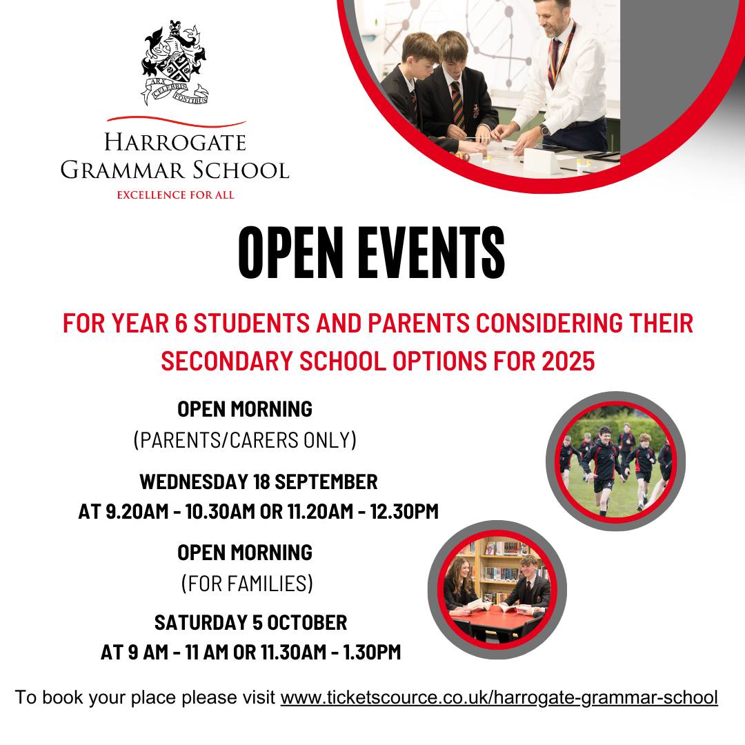 See details of our open events for Main School and Sixth Form in the images below.