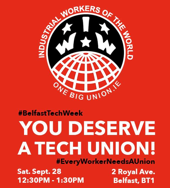 IrelandIww's tweet image. Tech Workers of the World Unite! #Belfast #TechWorkers if not already a member, you can join the IWW today wherever you work or live iww.org.uk/join
