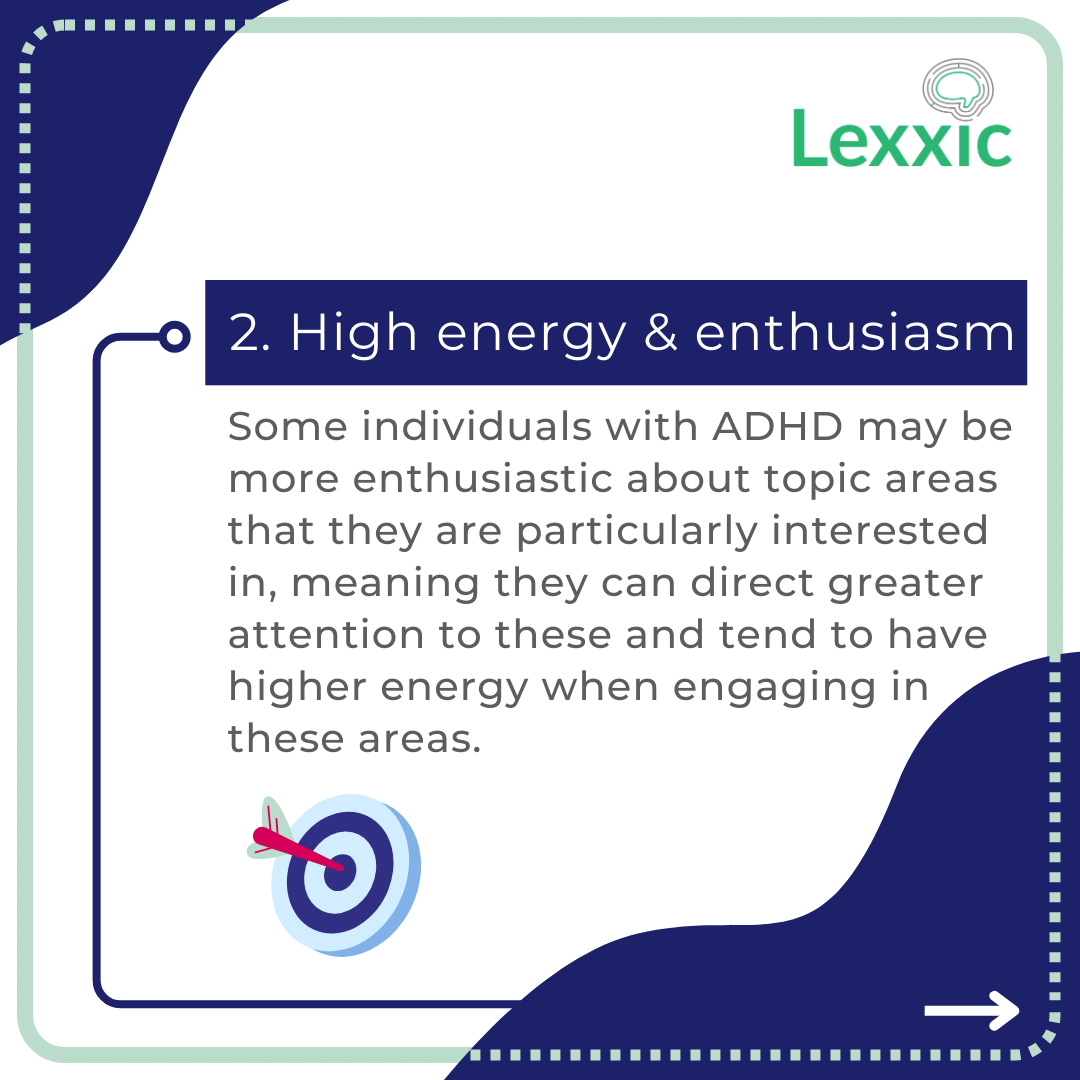 LexxicLtd's tweet photo. While every individual with ADHD is unique, hyperfocus, creativity and adaptability are just some of the many unique skills &amp; strengths they often possess 🌟

Let’s take a look at some more key talents associated with ADHD...

#ADHD #ADHDAwareness #ADHDStrengths #Neurodiversity https://t.co/ZwryLQgT53