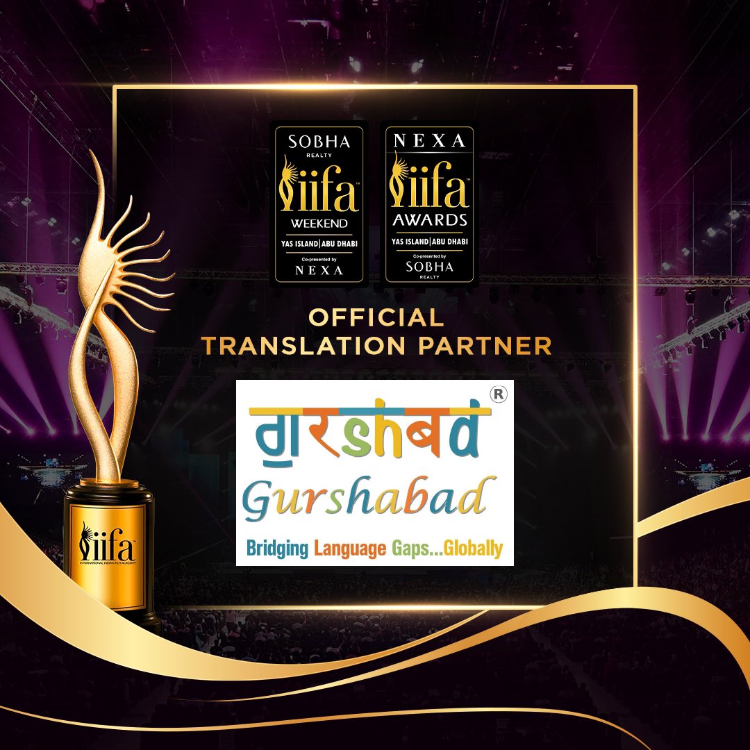IIFA's tweet image. We are proud to announce our partnership with Gurshabad as they ensure that IIFA 2024's important announcements are localized in their truest form. 
#IIFA2024 #GurshabadIndia #LocalizationMatters #Translation #Translationagency #Translationservices