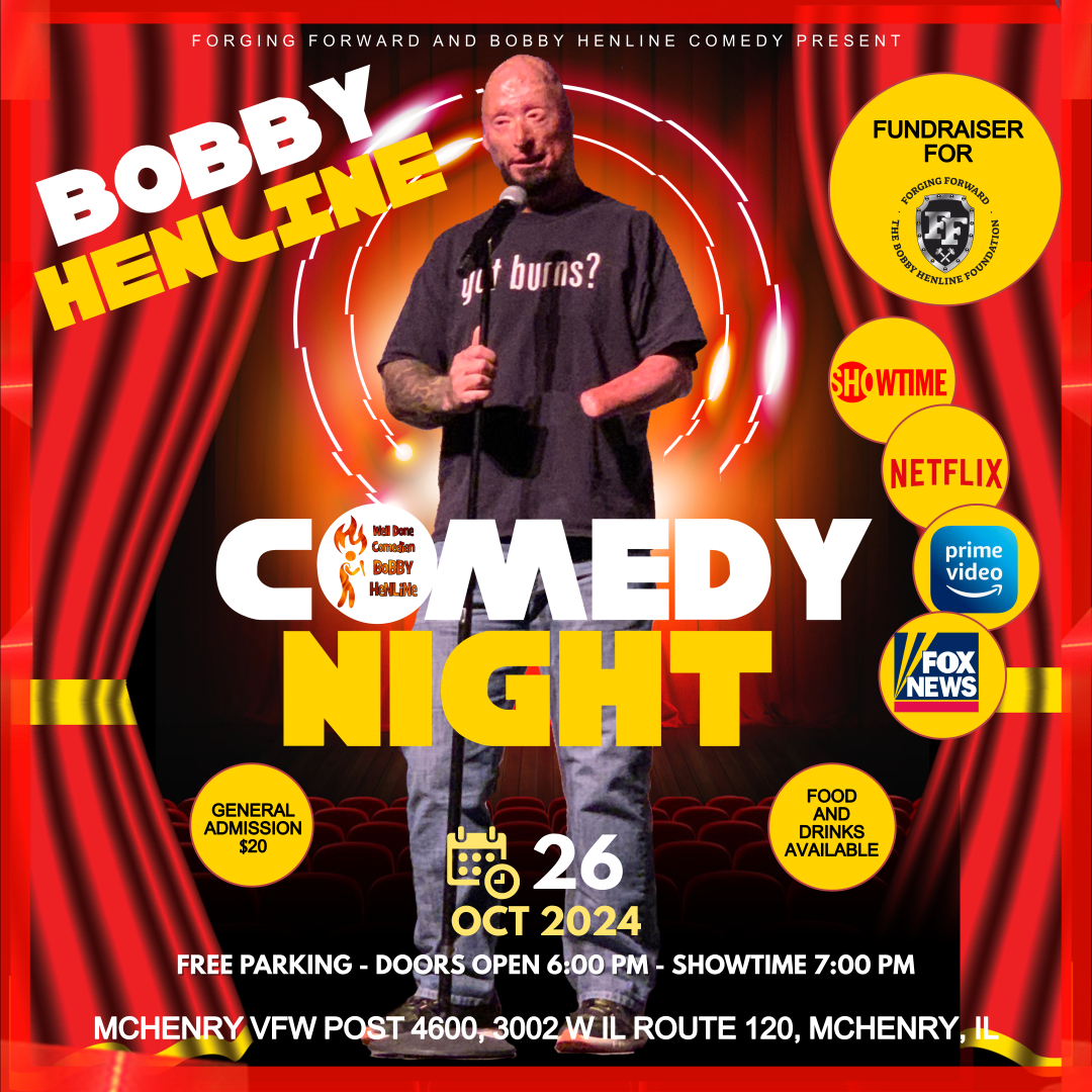 MCHENRY, IL! The WellDone Comedian Bobby Henline is scheduled for your town! October 26, 2024 - McHENRY VFW 4600, 3002 W IL Route 120, McHenry, IL 

TICKETS: loom.ly/P_jWszs

#comedy #comedian #welldonecomedian #mchenry #vfw #illinois #standup #standupcomedy
