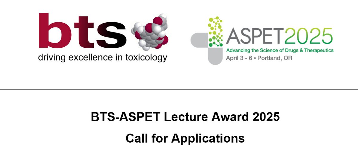 BritishToxSociety (@brittoxsoc) on Twitter photo Call for applications for the BTS-ASPET Lecture Award! Open to all BTS members. Please submit your application to bts@execbs.com by Friday 11th October 2024. Criteria and details: thebts.org/awards-bursariā¦
<a href="/ASPET/">ASPET</a> <a href="/BritToxSoc/">BritishToxSociety</a>
#toxicology #science #collaboration Call for applications for the BTS-ASPET Lecture Award! Open to all BTS members. Please submit your application to bts@execbs.com by Friday 11th October 2024. Criteria and details: thebts.org/awards-bursariā¦
<a href="/ASPET/">ASPET</a> <a href="/BritToxSoc/">BritishToxSociety</a>
#toxicology #science #collaboration