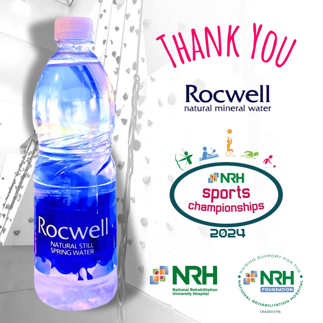 A heartfelt thank you goes out to <a href="/RocwellWater/">Rocwell Water</a> Natural Mineral Water for so generously donating bottles of water to the NRH inpatients participating in the 2024 NRH Sports Championships... nrhfoundation.ie/rocwell-water

#RocwellWater #IrishWater #NRHSportsChamps #Paralympics