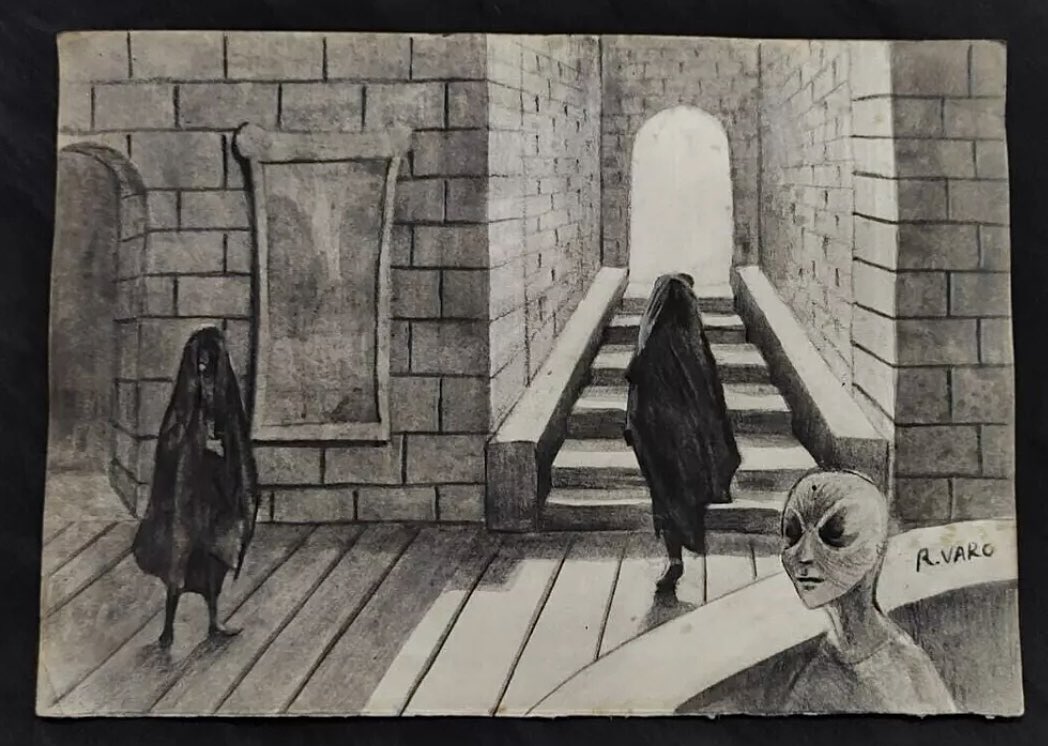 A sketch by Remedios Varo (1908-1963), title and date unknown.