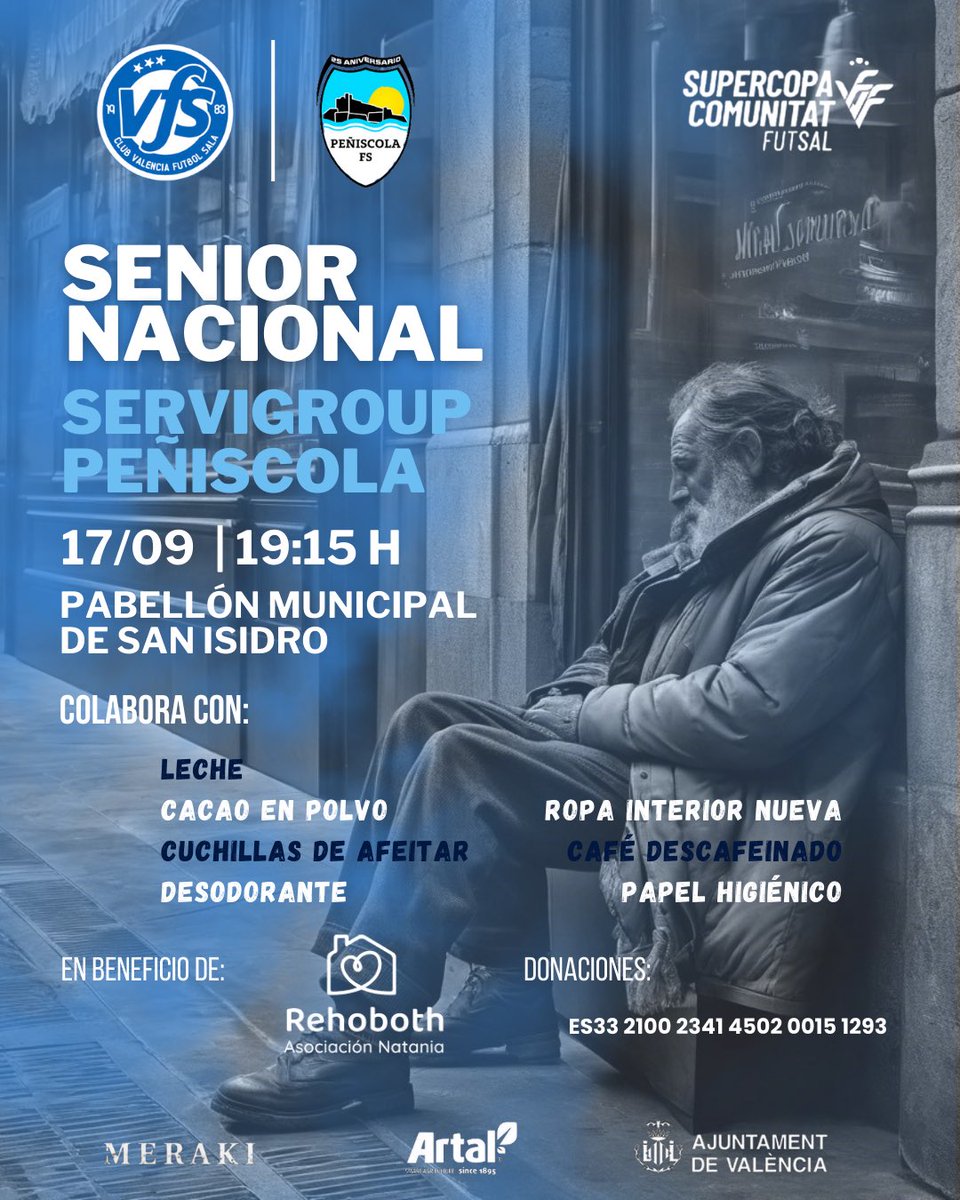 🏆 ꜱᴜᴘᴇʀᴄᴏᴘᴀ ᴄᴏᴍᴜɴɪᴛᴀᴛ 🏆

⚔️ 2ª Jornada
🆚 @penyiscolafs 
📅 Martes 17 de Septiembre 
⏰ 19:15 H
🏟️ Pabellón de San Isidro 

<a href="/asocnatania/">#AquíDuermeAlguien</a>
natania.es

#volverasoñar
#AquiDuermeAlguien