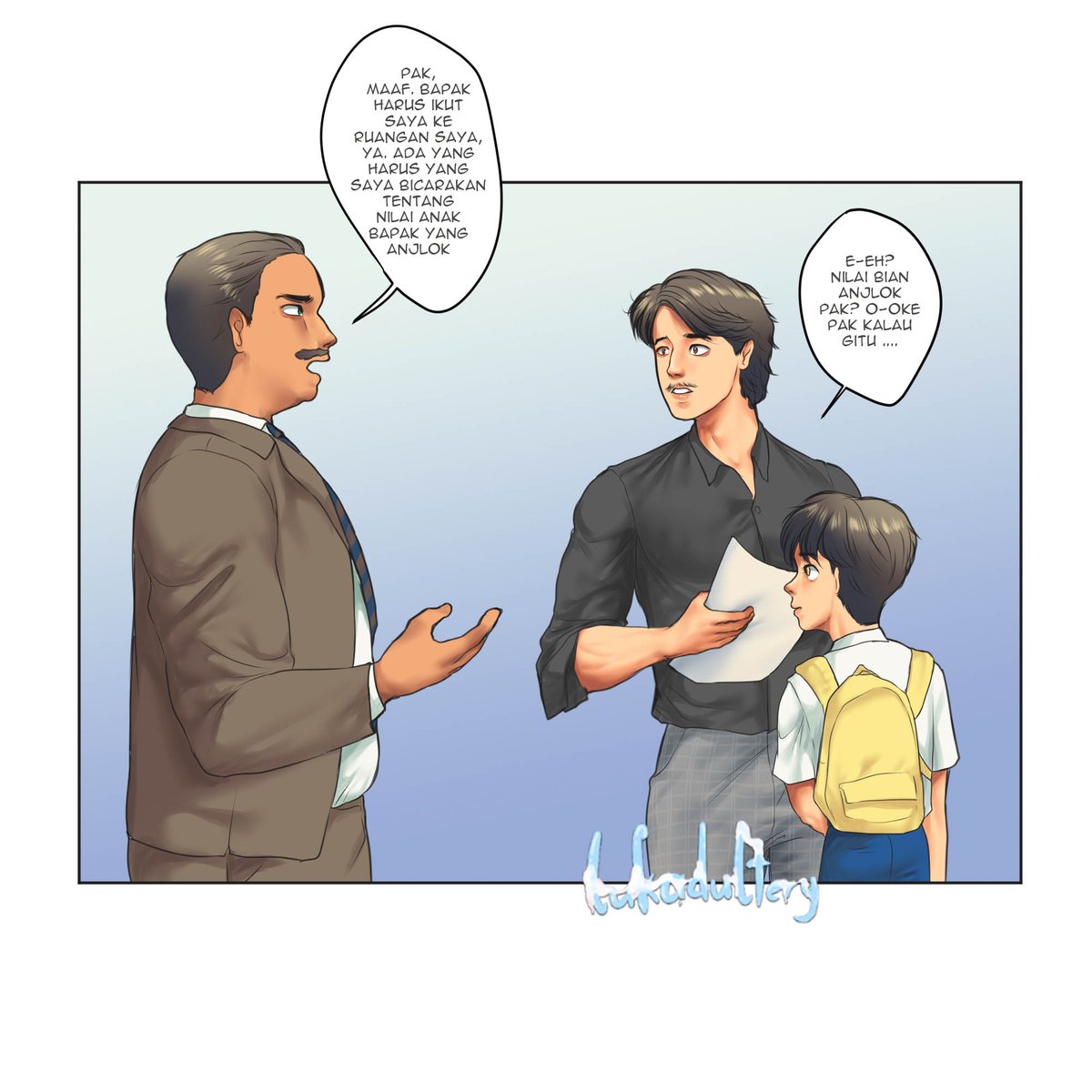 lukadultery's tweet photo. Papa Raka dipanggil ke ruang Kepala Sekolah karena nilai Bian anjlok! https://t.co/gfv3YCKvNe