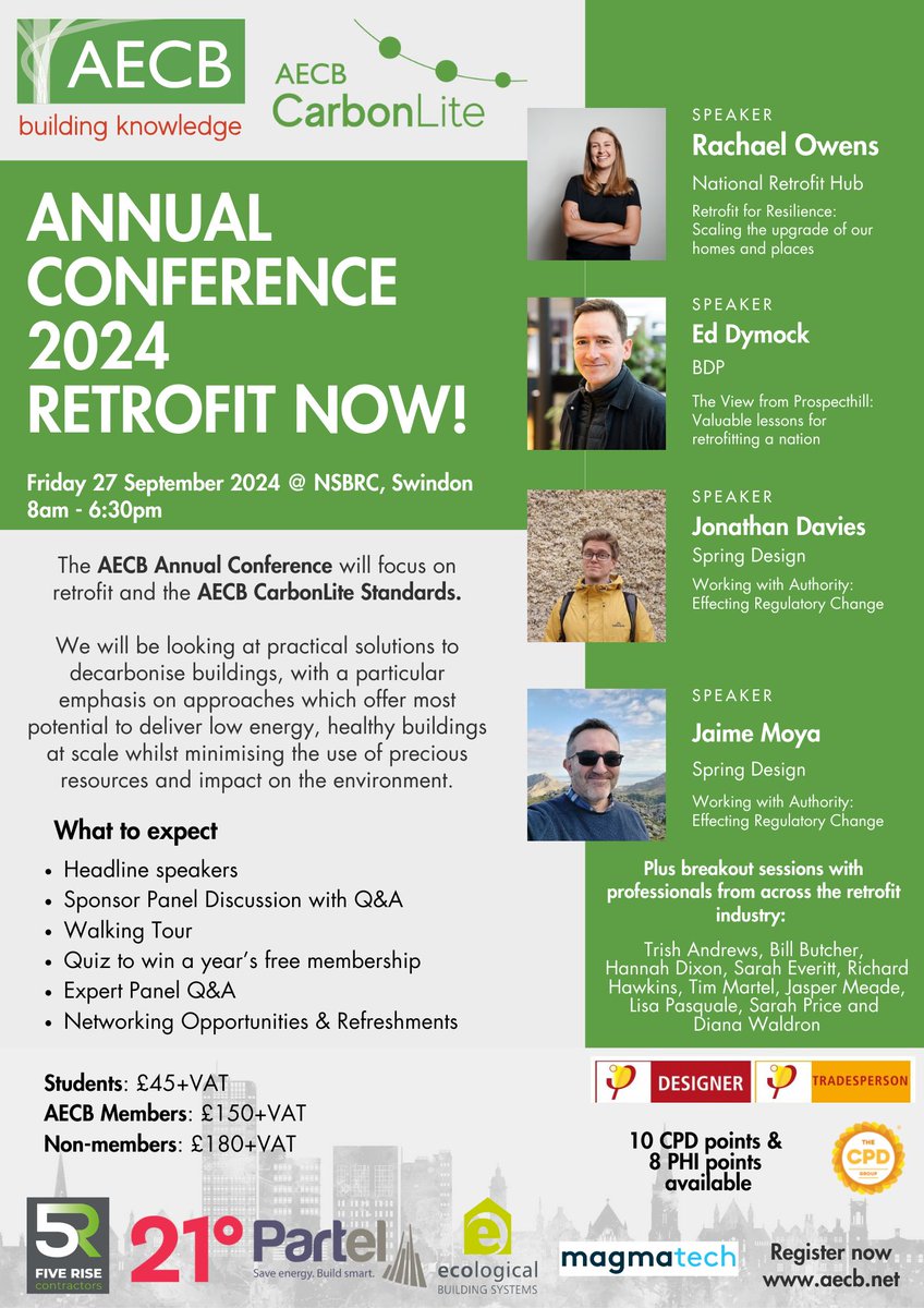 Less than two weeks until the AECB annual conference... have you got your ticket to catch up with fellow members and old friends.

Tickets available on our website: buff.ly/3RN3dnl - we hope to see you there!