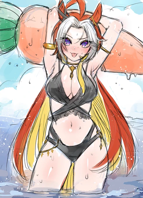 体調崩してずっと更新できてませんでした。オルちゃんと海水浴とかしてぇなぁとか、普段の水着とかみてえなぁ、考えてたらもう秋ですね。今の体力だとラフで精いっぱいなので、復調してまたお絵描きできるよう努めます 