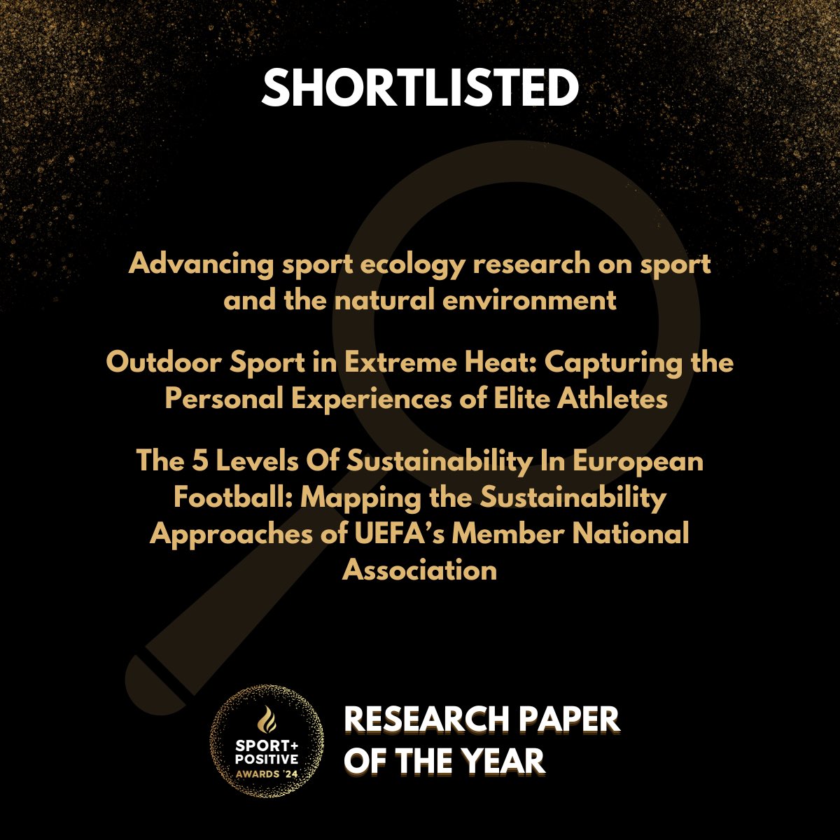 🎉Sport Positive Awards 2024: We are excited to announce our shortlisted entries for the Research Paper of the Year Award category.

🔗Learn more about our shortlisted entries: awards.sportpositivesummit.com/spashortlists-…

#sportpositive #SportPosAwards24