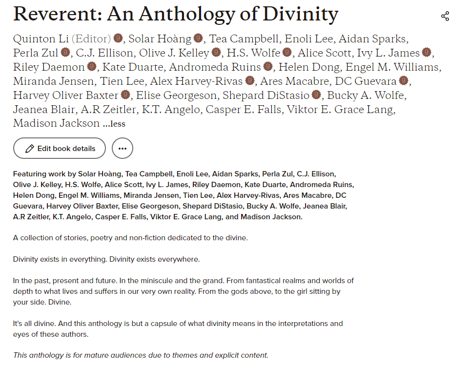 Quinton Li 🌟 REVERENT ANTHOLOGY out now! tweet media