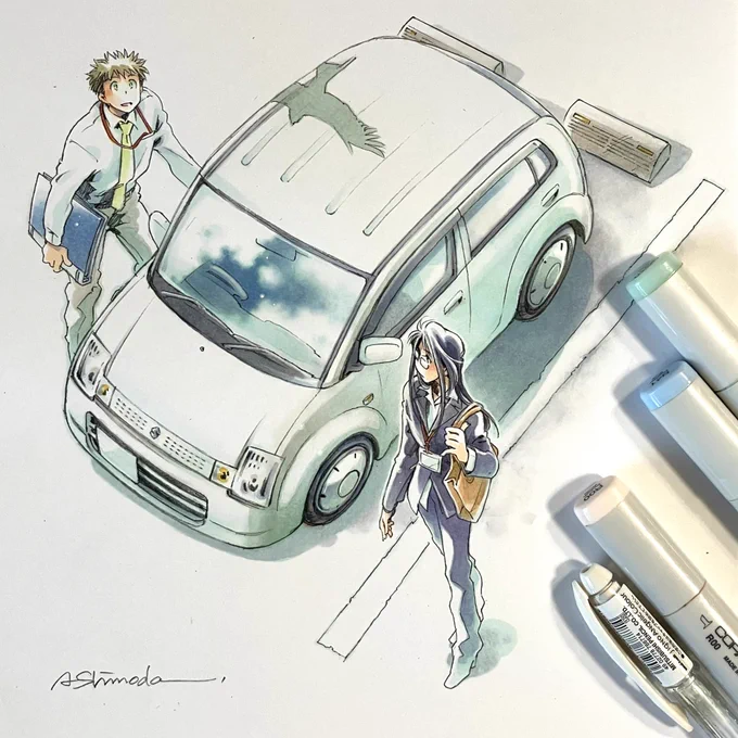 #大決算スズキの日なのでスズキ絵を貼るしまったコッチもあったw#コピック#日下くんそれセクハラです 