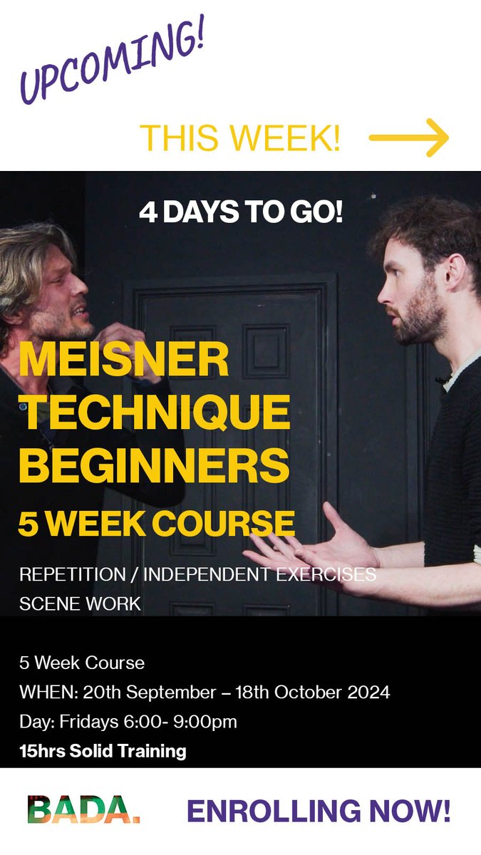 BADA_Acting's tweet image. #meisnertechnique #meisnerrepetition #meisnerclasses #meisnercourse #meisneracting #povrepeition #independentactivity #activitydoorexercises #meisnertechniquelondon