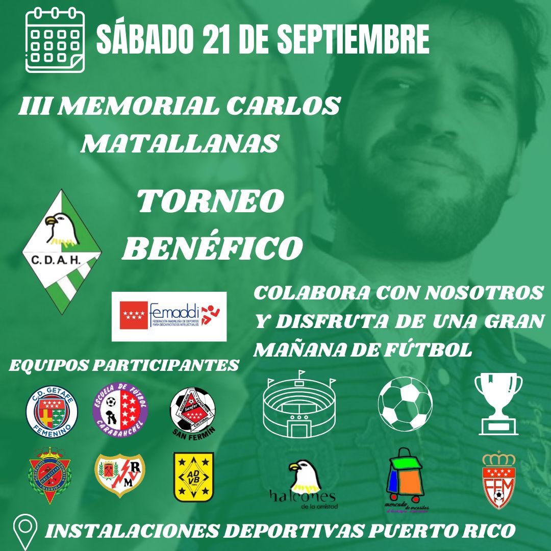 CDAlzola's tweet photo. 𝐈𝐈𝐈 𝐌𝐄𝐌𝐎𝐑𝐈𝐀𝐋 𝐂𝐀𝐑𝐋𝐎𝐒 𝐌𝐀𝐓𝐀𝐋𝐋𝐀𝐍𝐀𝐒

Os presentamos el III memorial de Carlos Matallanas que se celebrará el 21 de septiembre🗓️💚

Únete a nosotros en esta lucha contra el ELA y pasa una gran mañana de fútbol ⚽️✅

#elequipodelbarrio #todoscontraelela https://t.co/JYKIYZIek4