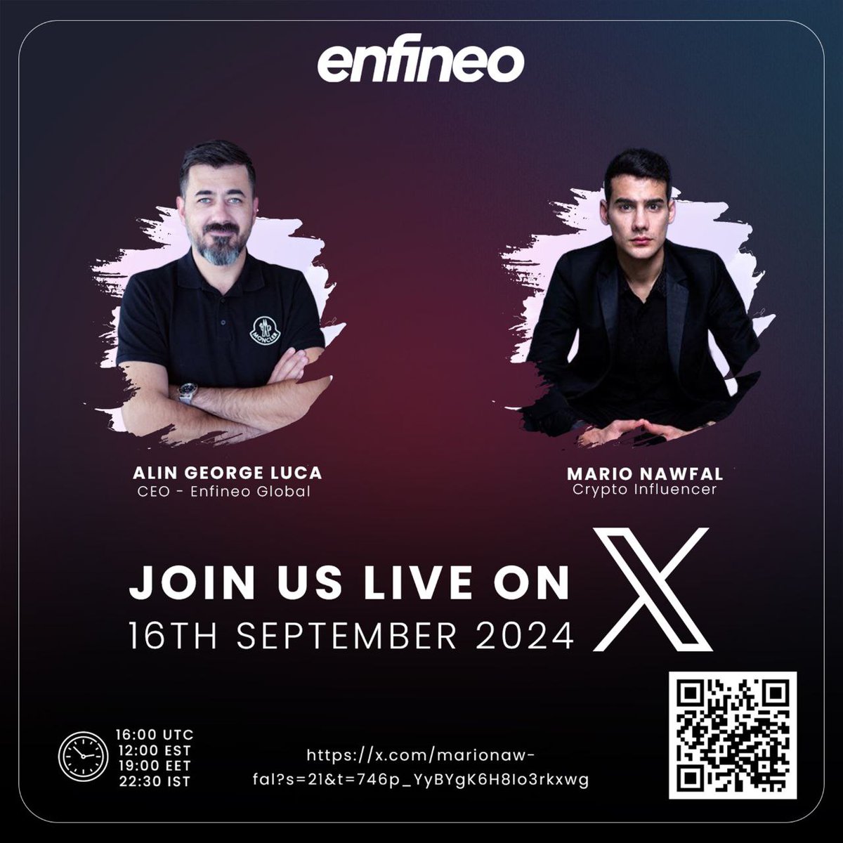enfineoapp's tweet image. Join Us Today 16th September 2024 for a Very exciting Time live on X with Mario Nawfal
🔥
x.com/i/spaces/1zqKV…
🔥
We are gonna be sharing some Bullish News make sure to come on board! 🚀

#ENFINEO