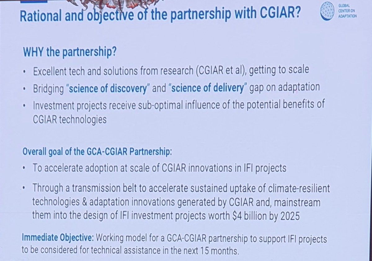 Thank you <a href="/OluyedeAjayi/">Oluyede (Olu) Ajayi</a> &amp; <a href="/GCAdaptation/">Global Center on Adaptation</a> for working with <a href="/CGIAR/">CGIAR</a> in scaling CGIAR's innovations for climate adaptation. We at <a href="/ILRI/">ILRI.org</a> are grateful for the opportunity to collaborate with GCA in producing an inventory of adaptation planning tools &amp; frameworks.