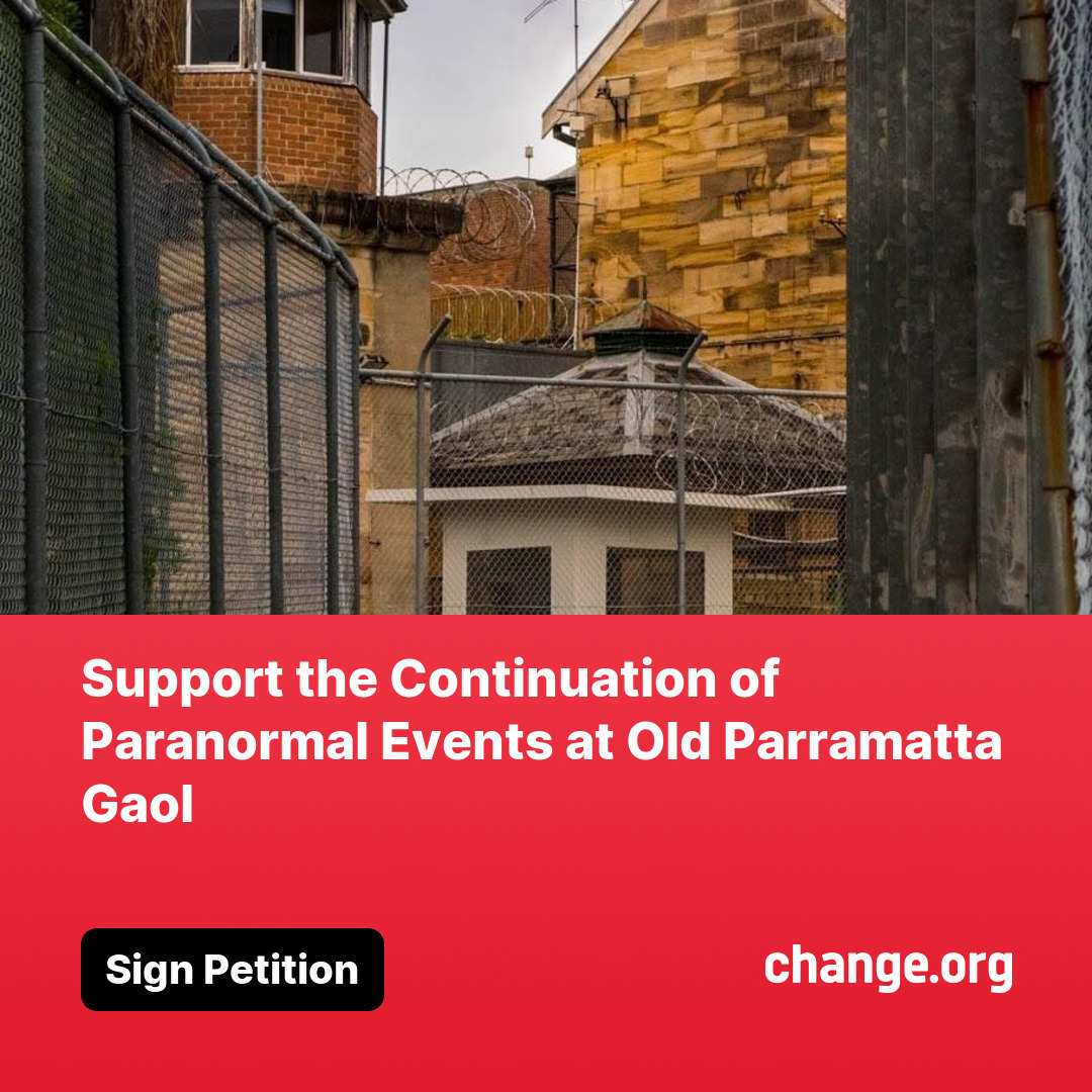 APPI_tweets's tweet photo. Support the Continuation of Paranormal Events at Old Parramatta Gaol - Sign the Petition! https://t.co/3xBmJmBSO4 via @ChangeAUS https://t.co/UxDkK5h4xn