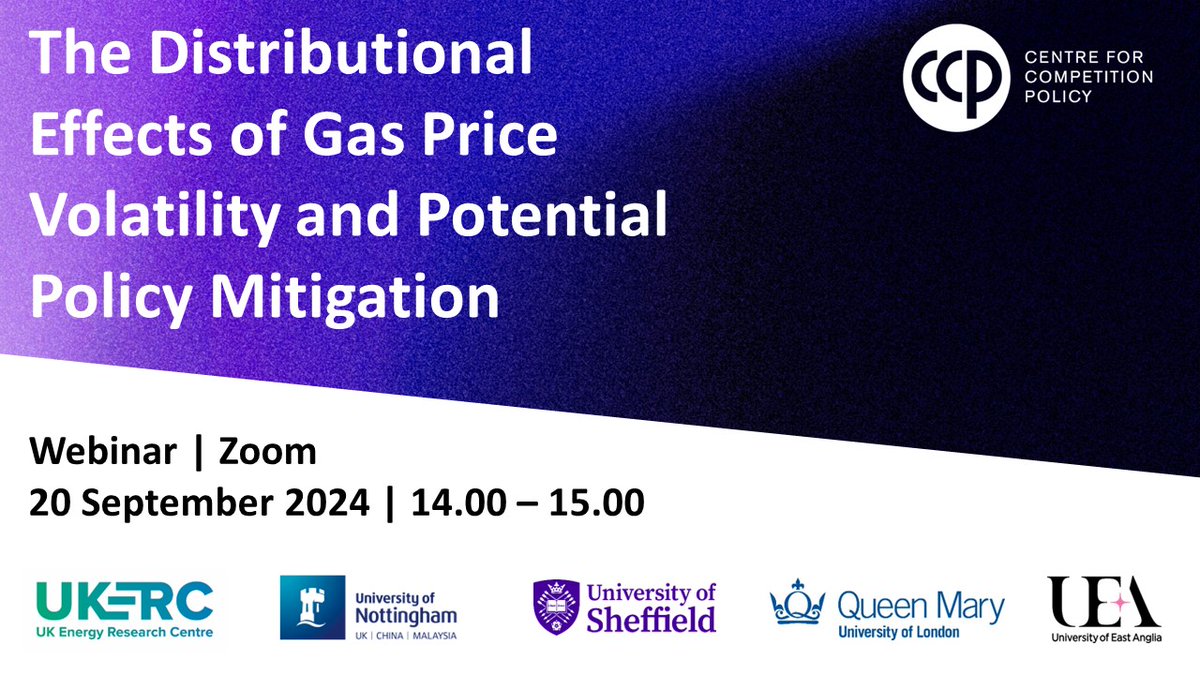 ACBurlinson's tweet photo. ⏰Webinar on Friday💡The Distributional Effects of Gas Price Volatility and Potential Policy Mitigation | Centre for Competition Policy. Registration and more details 👇 @ccp_uea @NEA_UKCharity @sheffielduni @uniofeastanglia @UniofNottingham @UKERCHQ @NorwichBSchool https://t.co/HQi8K4xx7N