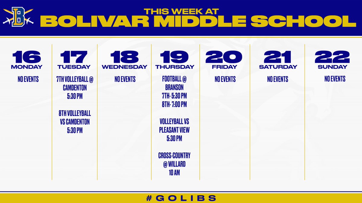 Schedule for the week! #GoLibs