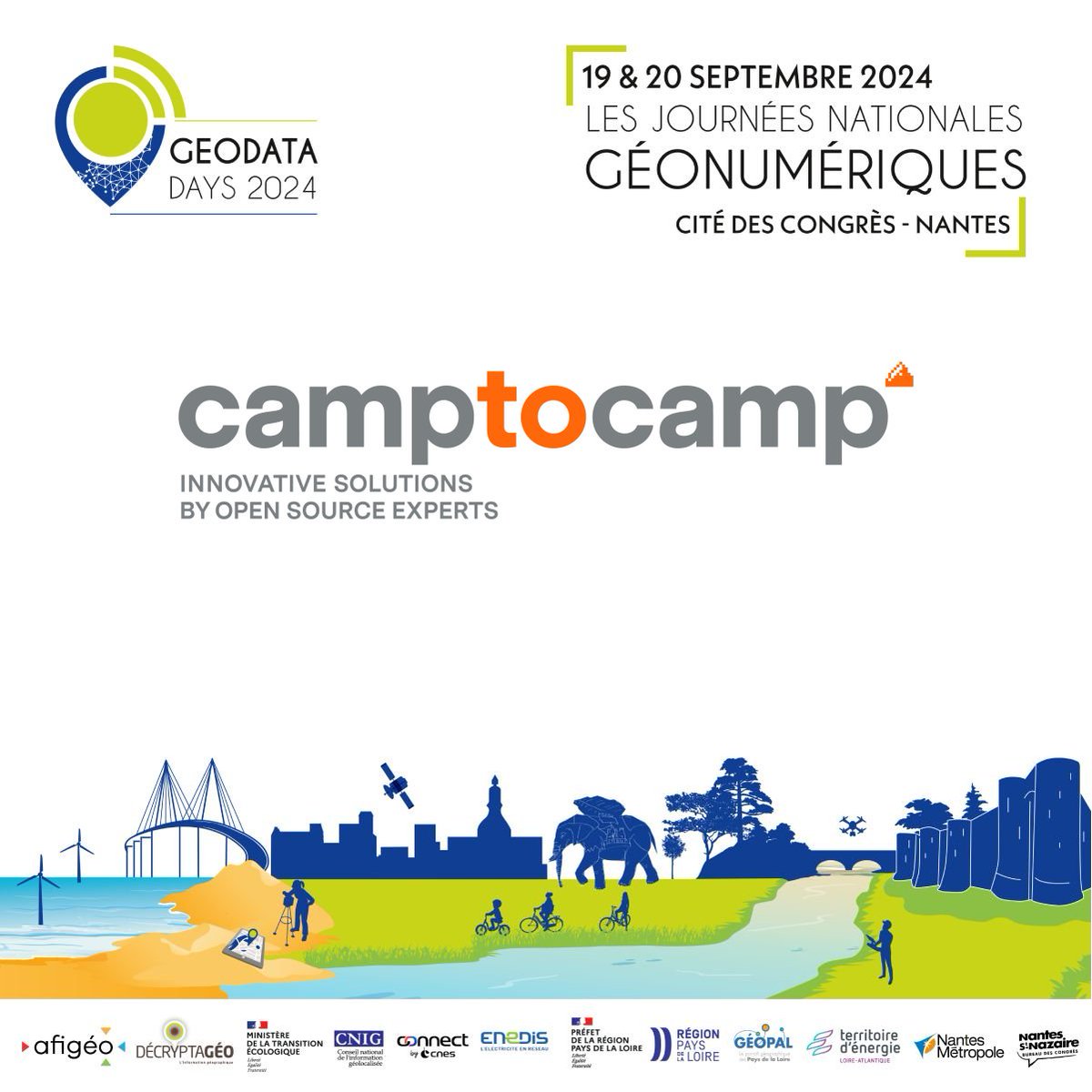 emmanuel_belo's tweet photo. 📷 Retrouvez Camptocamp à la 7ème édition des GéoDataDays 2024 !

💡 Venez nous voir sur notre stand pour discuter de nos dernières solutions géospatiales Open Source et découvrir comment elles peuvent faciliter vos projets.

🗓 19-20 septembre 2024
📍 Cité des Congrès, Nantes https://t.co/KKjzeDaB9i