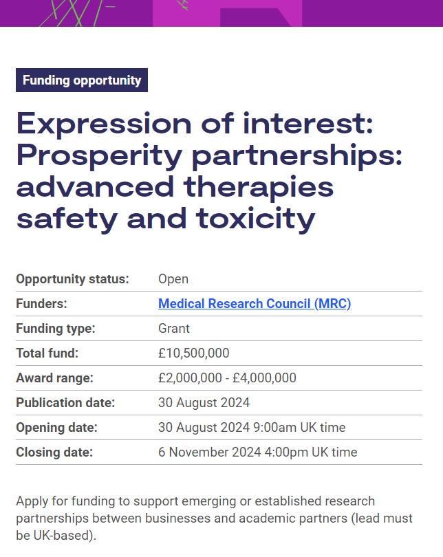 Funding opportunity to support emerging or established research partnerships between businesses and academic partners (lead must be UK-based). 

Apply: orlo.uk/RtmLi or register to join our webinar on 10 October: orlo.uk/ISLes

⏰ Closes 6 November.