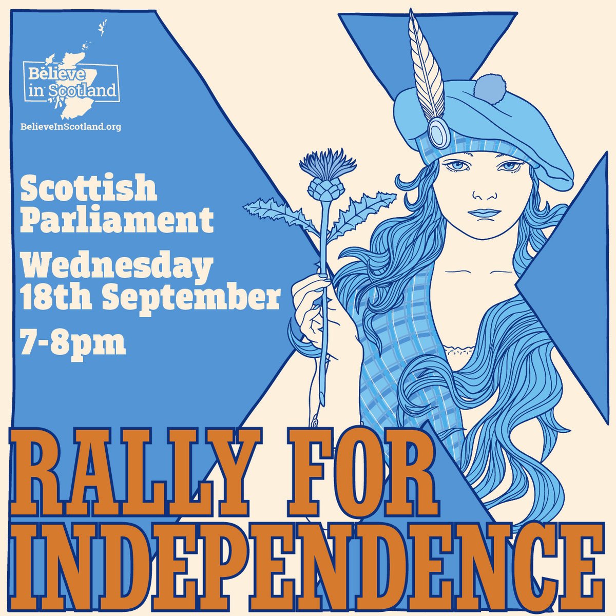 ✊ Join us this Wednesday and help us send our message, loud and clear, that we won't stop, we will campaign till we win and we will win because independence is normal.

🟦  Learn more: believeinscotland.org/events