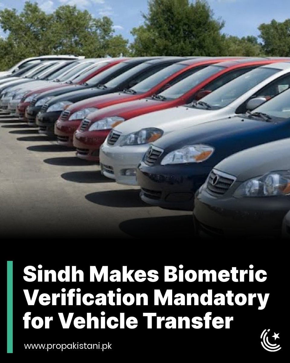 ProPakistaniPK's tweet photo. Sindh Excise Minister Sharjeel Inam Memon announced the decision, outlining a three-phase implementation process.
Read More: https://t.co/BO2HhoxDSz
#Sindh #CarTransfer #BikeTransfer #VehicleTransfer #BiometricVerification https://t.co/1OQxOkSbwR