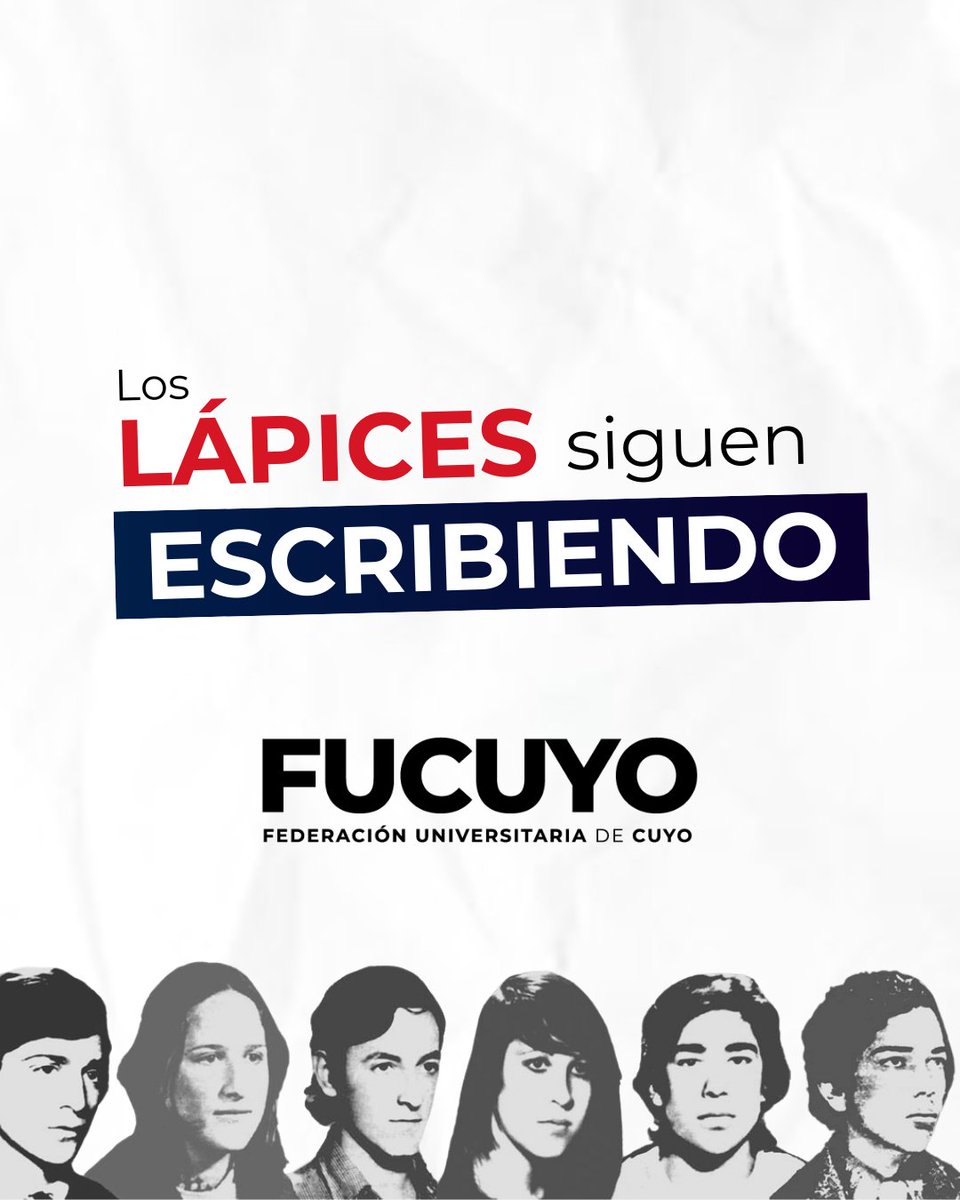 fucuyomendoza's tweet photo. A 48 años los lápices siguen escribiendo, porque la fuerza y el compromiso de la juventud es imparable.

Nunca más https://t.co/bUDo0iWYs6