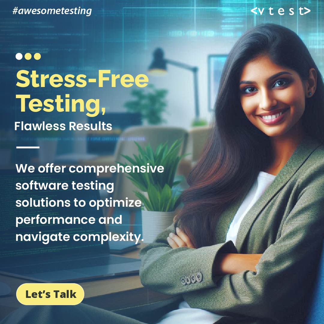 vtestcorp's tweet image. Ready to launch with confidence?

VTEST has the expertise to ensure your software performs flawlessly. Let&apos;s talk!

#softwaretestingcompany #softwaretestingservice #qacompanies #qaservices #outsourcesoftwaretesting  #testingjobs #awesometesting #vtest